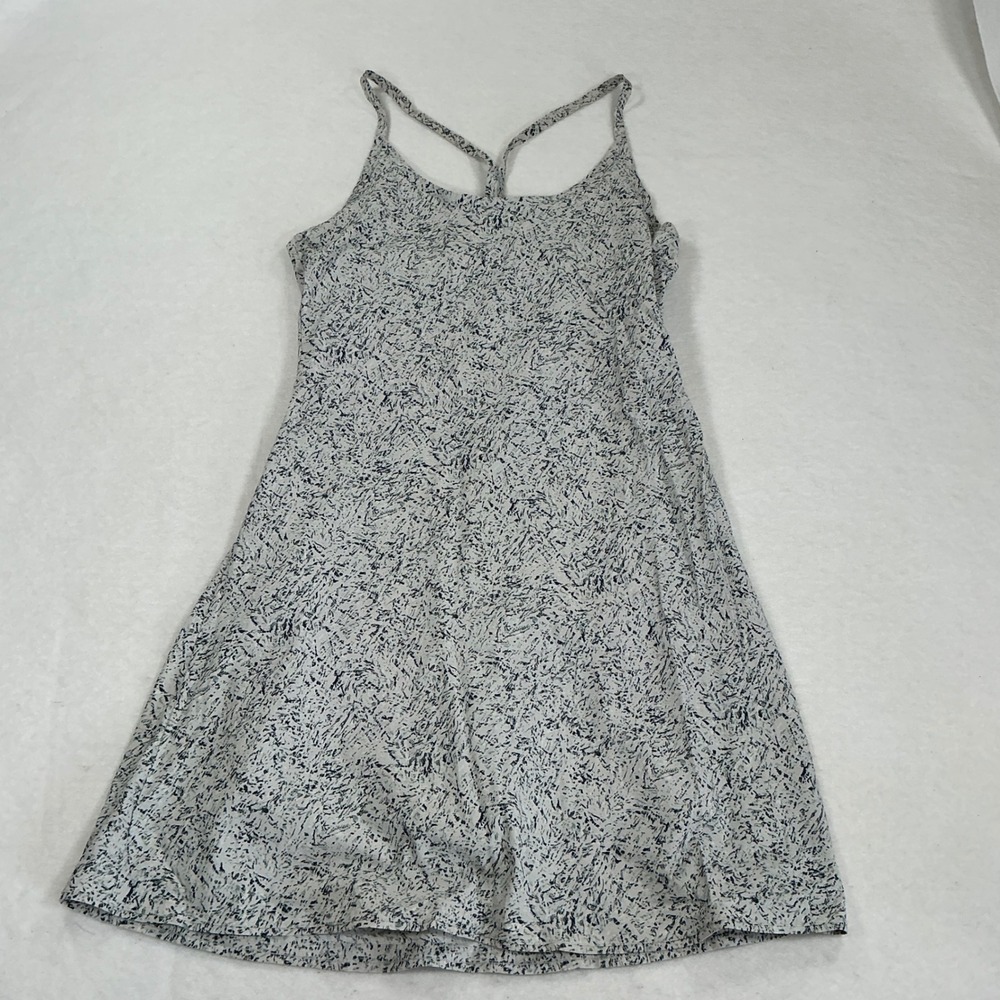 Outdoor Voices Exercise Dress Grey Blue Splatter Print Activewear Small